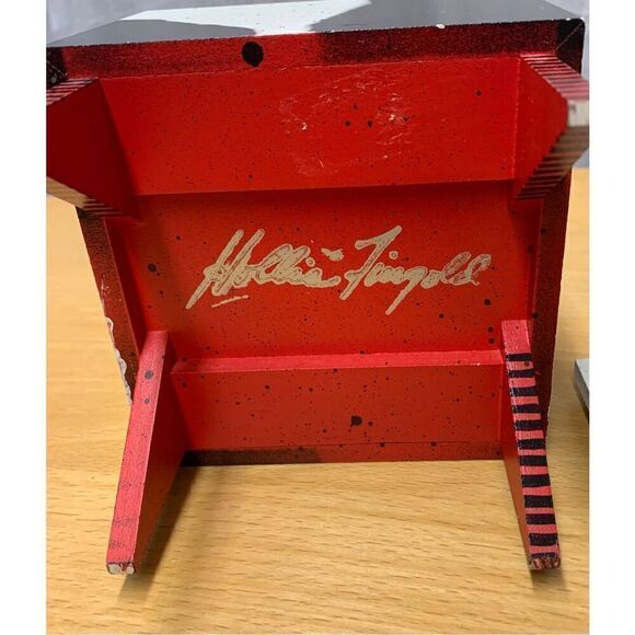 HOLLIS FINGOLD Red Star 80’s painted Box Signed DECO MCM POP ART RETRO jewelry